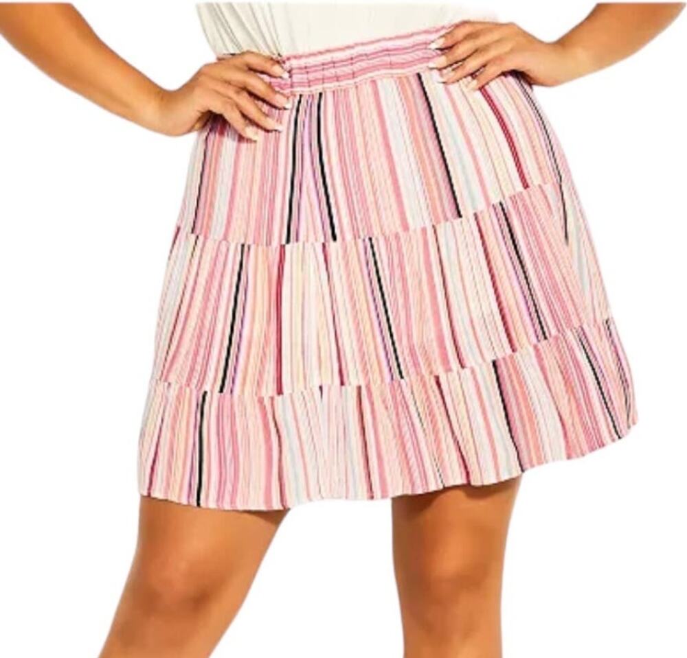City Chic Skirt Trendy Takamaka stripe plus size S 16